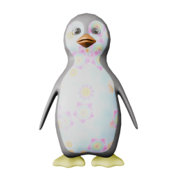 oO Blue Floral Down - front view