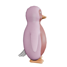 PinkFeathersRedDwn - side view