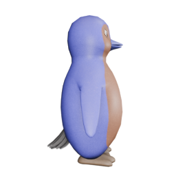 CommedorBlueFeathers - side view